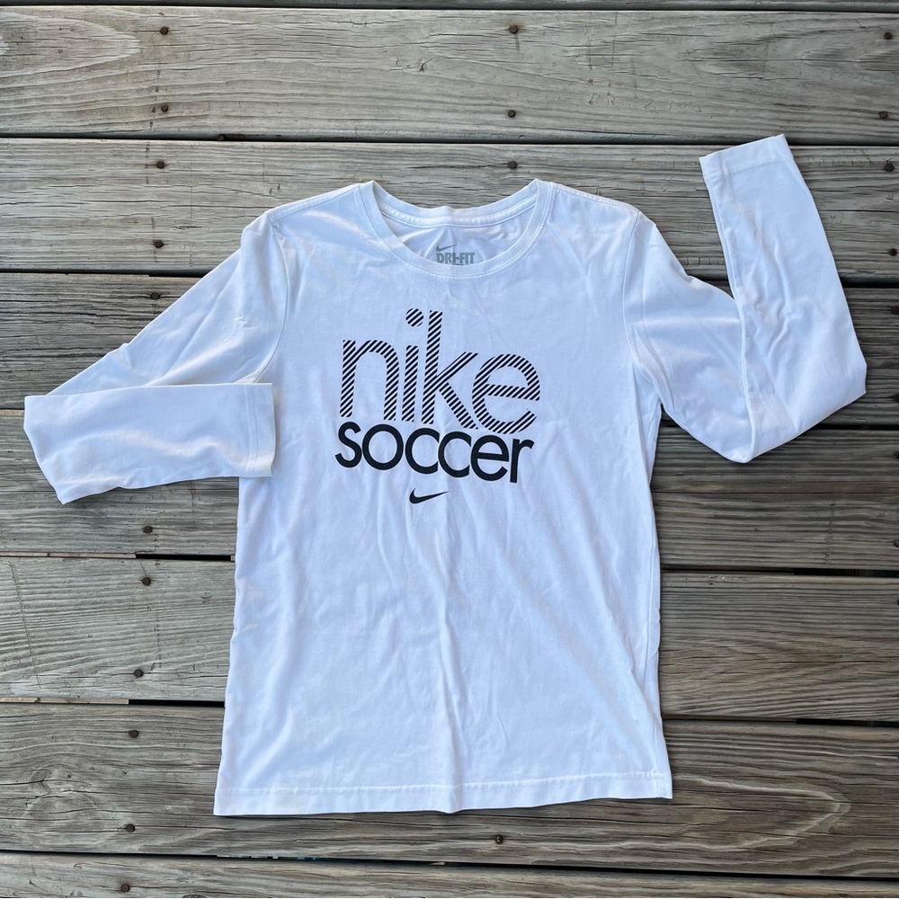 Nike White Soccer Long Sleeve Shirt